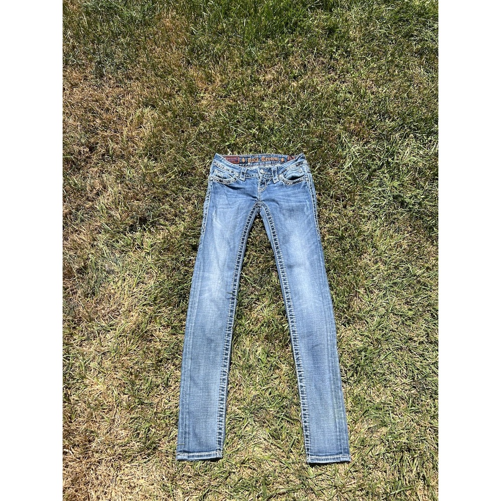 Rock Revival Jeans Womens 25 ( Measures 26) Noelle Skinny Embellished